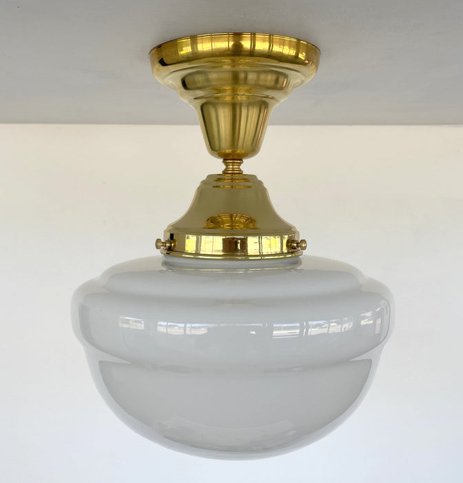 Brass Acorn Schoolhouse Ceiling Light - Sweatfully