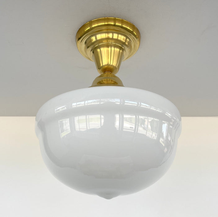 Brass Acorn Schoolhouse Ceiling Light - Sweatfully
