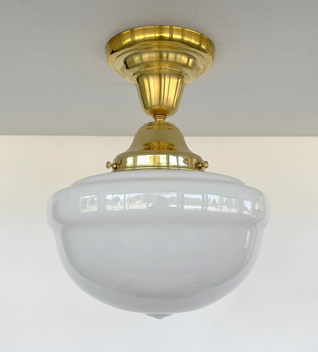 Brass Acorn Schoolhouse Ceiling Light - Sweatfully