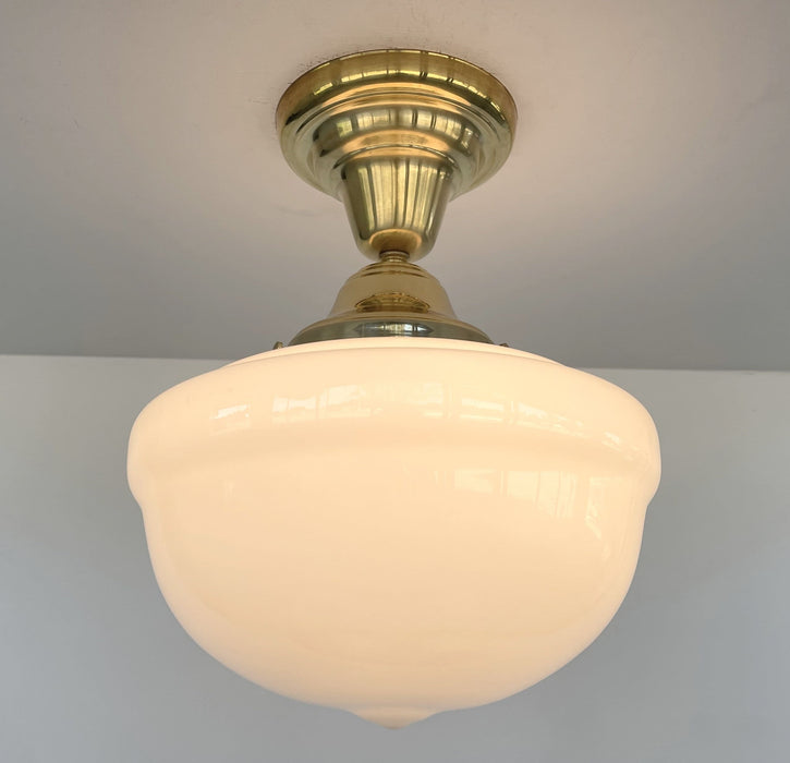 Brass Acorn Schoolhouse Ceiling Light - Sweatfully