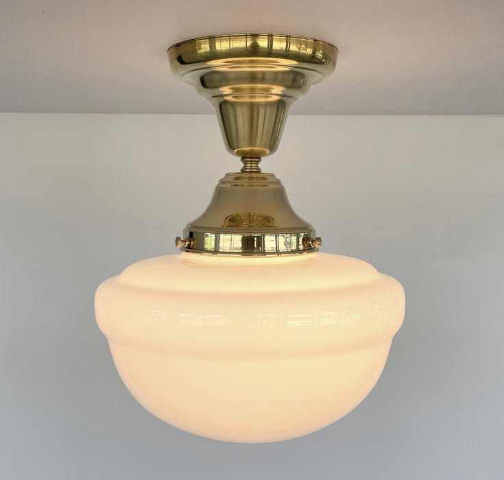 Brass Acorn Schoolhouse Ceiling Light - Sweatfully