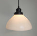 Antique Waffle PENDANT Light of Vintage Milk Glass - 10" - Sweatfully