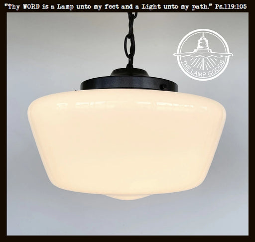 Large Antique Schoolhouse Pendant Light - Sweatfully