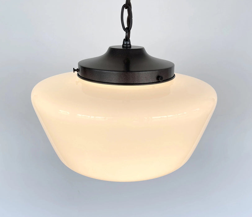 Large Antique Schoolhouse Pendant Light - Sweatfully