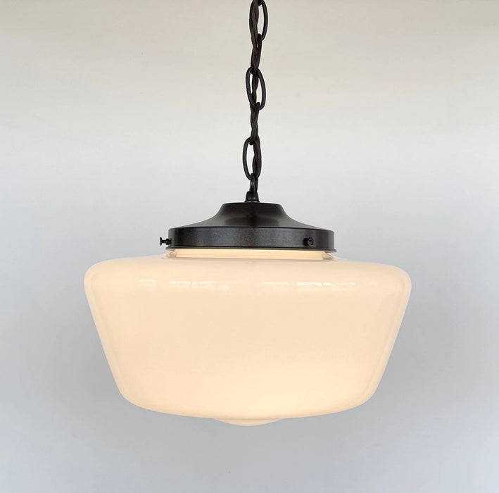 Large Antique Schoolhouse Pendant Light - Sweatfully
