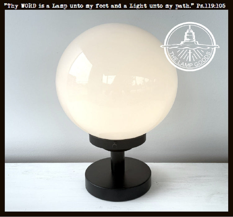 Milk Glass Globe Table Lamp Fixture - Sweatfully