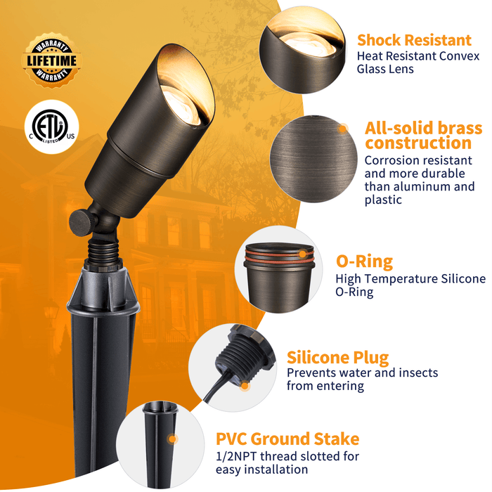 Gardenreet Small Solid Brass Landscape Spotlight - Bronze/Black/Copper (2101) - Sweatfully