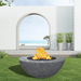 Modern Blaze 42-Inch Round Concrete Gas Fire Bowl with Match Lit Ignition - Sweatfully