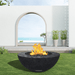 Modern Blaze 42-Inch Round Concrete Gas Fire Bowl with Match Lit Ignition - Sweatfully
