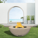 Modern Blaze 42-Inch Round Concrete Gas Fire Bowl with Match Lit Ignition - Sweatfully