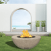 Modern Blaze 42-Inch Round Concrete Gas Fire Bowl with Match Lit Ignition - Sweatfully