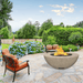 Modern Blaze 42-Inch Round Concrete Gas Fire Bowl with Match Lit Ignition - Sweatfully