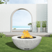 Modern Blaze 42-Inch Round Concrete Gas Fire Bowl with Match Lit Ignition - Sweatfully