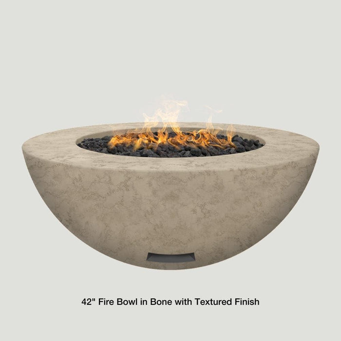 Modern Blaze 42-Inch Round Concrete Gas Fire Bowl with Match Lit Ignition - Sweatfully