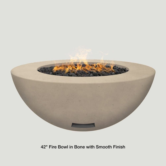 Modern Blaze 42-Inch Round Concrete Gas Fire Bowl with Match Lit Ignition - Sweatfully