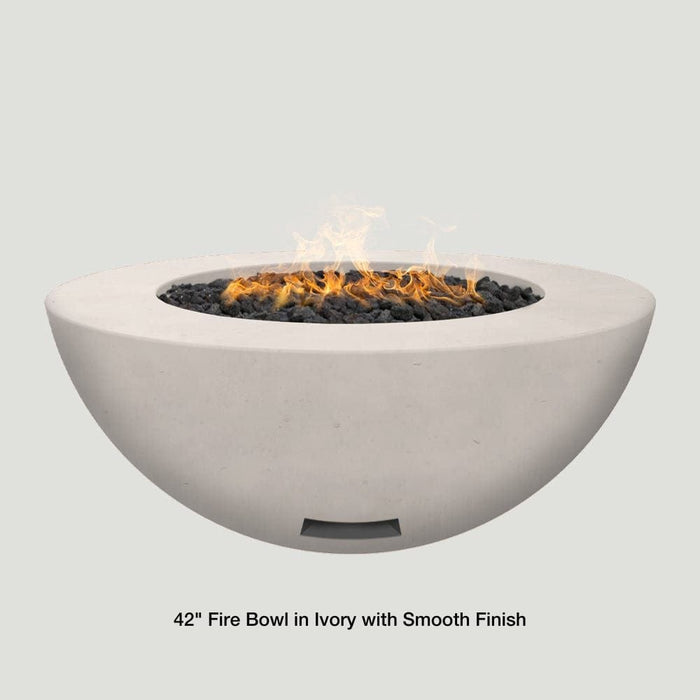 Modern Blaze 42-Inch Round Concrete Gas Fire Bowl with Match Lit Ignition - Sweatfully