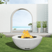 Modern Blaze 42-Inch Round Concrete Gas Fire Bowl with Push Button Ignition - Sweatfully