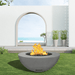 Modern Blaze 42-Inch Round Concrete Gas Fire Bowl with Push Button Ignition - Sweatfully
