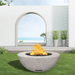 Modern Blaze 42-Inch Round Concrete Gas Fire Bowl with Push Button Ignition - Sweatfully