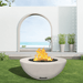 Modern Blaze 42-Inch Round Concrete Gas Fire Bowl with Push Button Ignition - Sweatfully