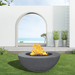 Modern Blaze 42-Inch Round Concrete Gas Fire Bowl with Push Button Ignition - Sweatfully
