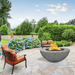 Modern Blaze 42-Inch Round Concrete Gas Fire Bowl with Push Button Ignition - Sweatfully