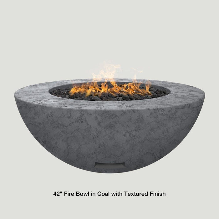 Modern Blaze 42-Inch Round Concrete Gas Fire Bowl with Push Button Ignition - Sweatfully