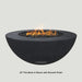 Modern Blaze 42-Inch Round Concrete Gas Fire Bowl with Push Button Ignition - Sweatfully