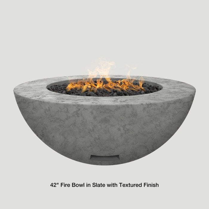 Modern Blaze 42-Inch Round Concrete Gas Fire Bowl with Push Button Ignition - Sweatfully
