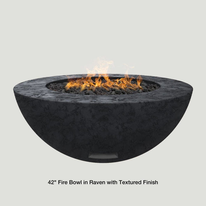 Modern Blaze 42-Inch Round Concrete Gas Fire Bowl with Push Button Ignition - Sweatfully