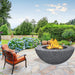 Modern Blaze 48-Inch Round Concrete Gas Fire Bowl with Match Lit Ignition - Sweatfully