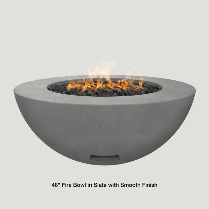 Modern Blaze 48-Inch Round Concrete Gas Fire Bowl with Match Lit Ignition - Sweatfully