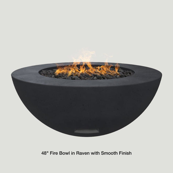 Modern Blaze 48-Inch Round Concrete Gas Fire Bowl with Match Lit Ignition - Sweatfully