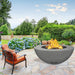Modern Blaze 48-Inch Round Concrete Gas Fire Bowl with Push Button Ignition - Sweatfully