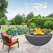 Modern Blaze 48-Inch Round Concrete Gas Fire Bowl with Push Button Ignition - Sweatfully
