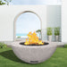 Modern Blaze 48-Inch Round Concrete Gas Fire Bowl with Push Button Ignition - Sweatfully