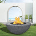 Modern Blaze 48-Inch Round Concrete Gas Fire Bowl with Push Button Ignition - Sweatfully