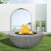 Modern Blaze 48-Inch Round Concrete Gas Fire Bowl with Push Button Ignition - Sweatfully