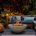 Modern Blaze 48-Inch Round Concrete Gas Fire Bowl with Push Button Ignition - Sweatfully