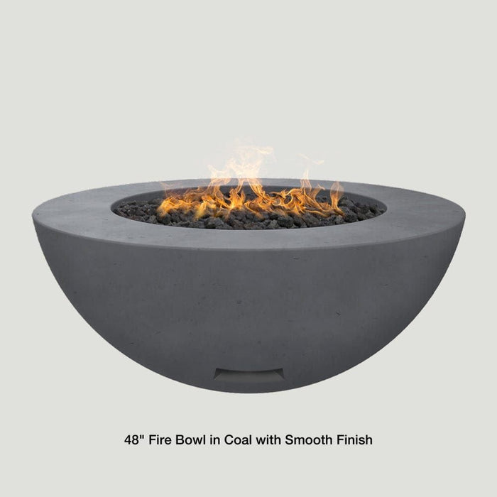 Modern Blaze 48-Inch Round Concrete Gas Fire Bowl with Push Button Ignition - Sweatfully