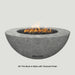 Modern Blaze 48-Inch Round Concrete Gas Fire Bowl with Push Button Ignition - Sweatfully
