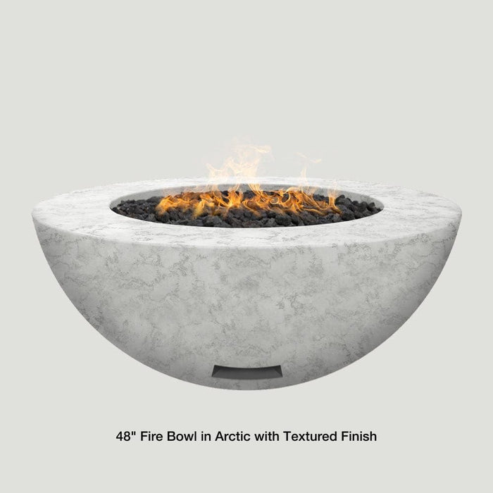 Modern Blaze 48-Inch Round Concrete Gas Fire Bowl with Push Button Ignition - Sweatfully