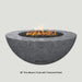 Modern Blaze 48-Inch Round Concrete Gas Fire Bowl with Push Button Ignition - Sweatfully