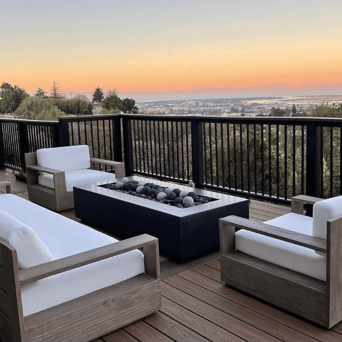 Modern Blaze Lumera Linear Concrete Fire Pit Table - Sweatfully