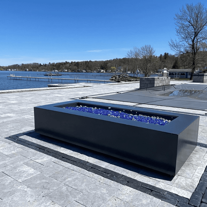 Modern Blaze Lumera Linear Concrete Fire Pit Table - Sweatfully