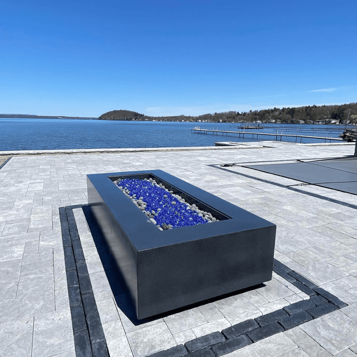 Modern Blaze Lumera Linear Concrete Fire Pit Table - Sweatfully