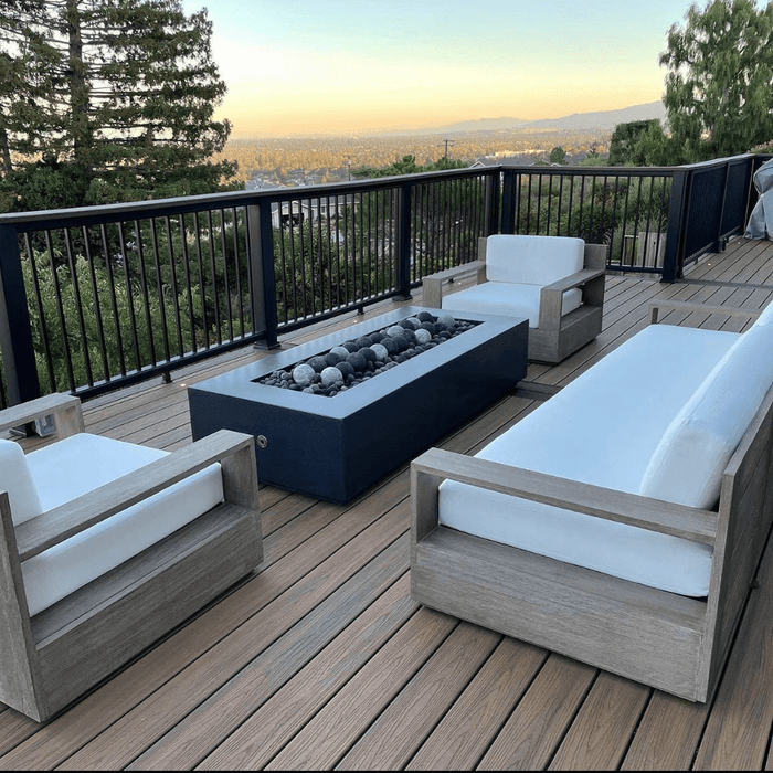 Modern Blaze Lumera Linear Concrete Fire Pit Table - Sweatfully