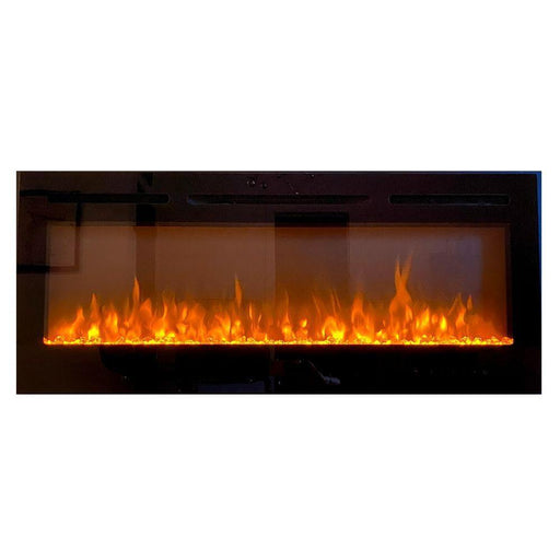Modern Blaze Recessed / Wall Mounted Electric Fireplace with Multicolor Flame - Sweatfully