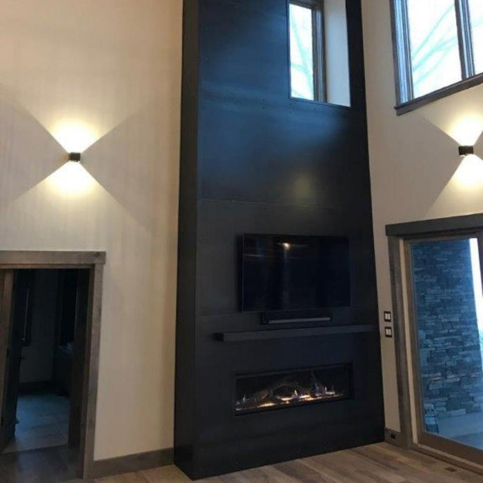Modern Industrial Black Floating Mantel Shelf - Sweatfully