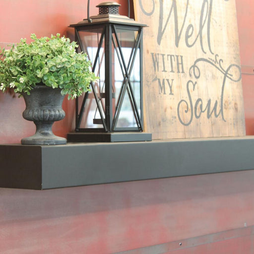 Modern Matte Black Floating Mantel Shelf - Sweatfully